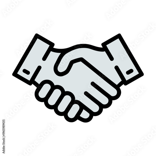 Two hands in a vector shake firmly symbolizing agreement or partnership