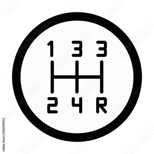 Vector diagram of a manual transmission gear shift pattern