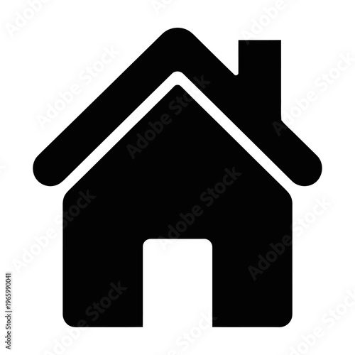 Vector of a house with a chimney and a triangular roof