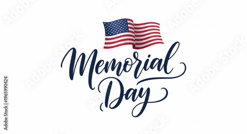 Memorial Day, American flag, patriotic vector, holiday greeting