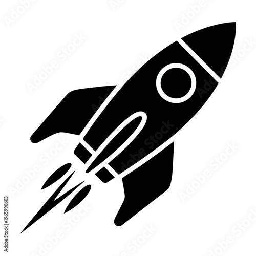 Vector of a rocket ship blasting off into space