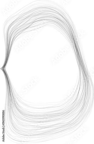Oval loop with dense layered contour lines forming enclosed circular path