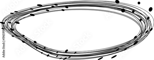 Horizontal oval loop with smooth contour lines forming flattened structure