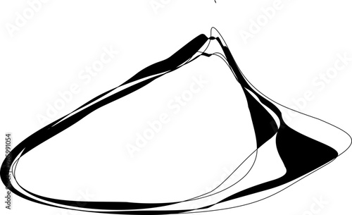 Oval loop with dense scribble lines forming irregular enclosed structure