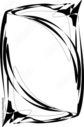 Oval frame with layered contour lines forming enclosed loop structure