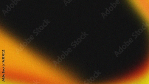 Abstract noisy background with orange gradient blur and dark center for design, wallpaper, backdrop