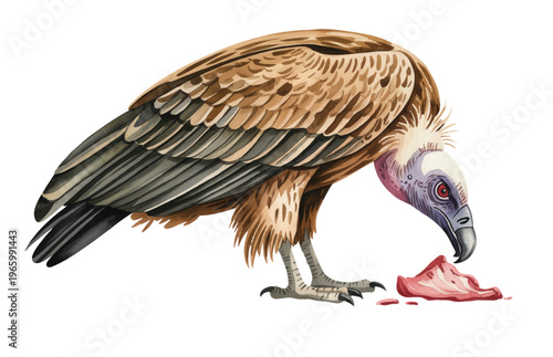 Cute turkey bird with vibrant feathers in playful watercolor detail.