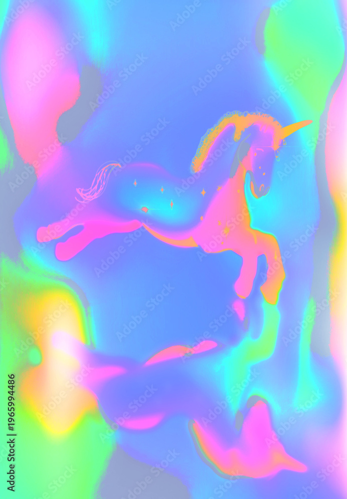 Obraz premium iridescent unicorn natural wallpaper