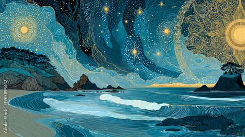 Wallpaper Mural Matariki Day, traditional elements for Matariki Day, with a mystical and cultural feel Torontodigital.ca