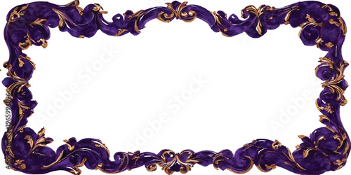 Ornate vintage vector border design featuring a decorative frame of colorful beads and blue floral elements with retro gold swirls for a wedding invitation card background