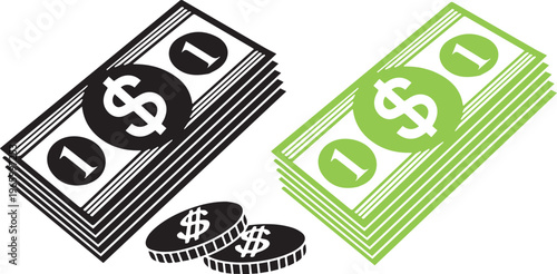 dollar note icon vector
