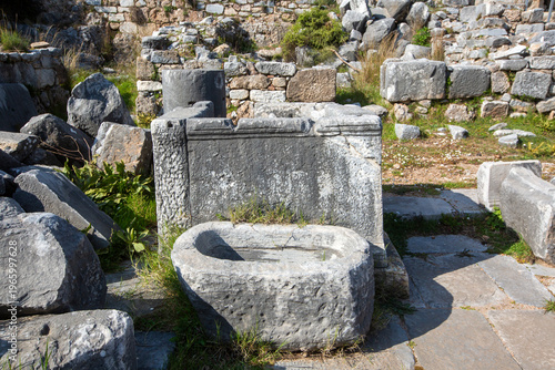 Ancient marble altar and st...