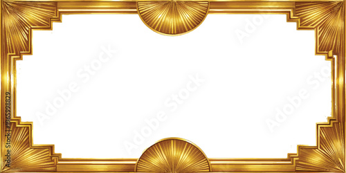An ornate golden vintage frame with an antique baroque border and blank oval center isolated on a white background for an award or art design vector illustration