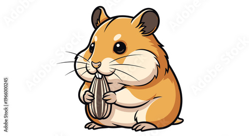 Cute Hamster Holding a Seed.