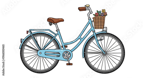 Vintage Style Bicycle with Basket.