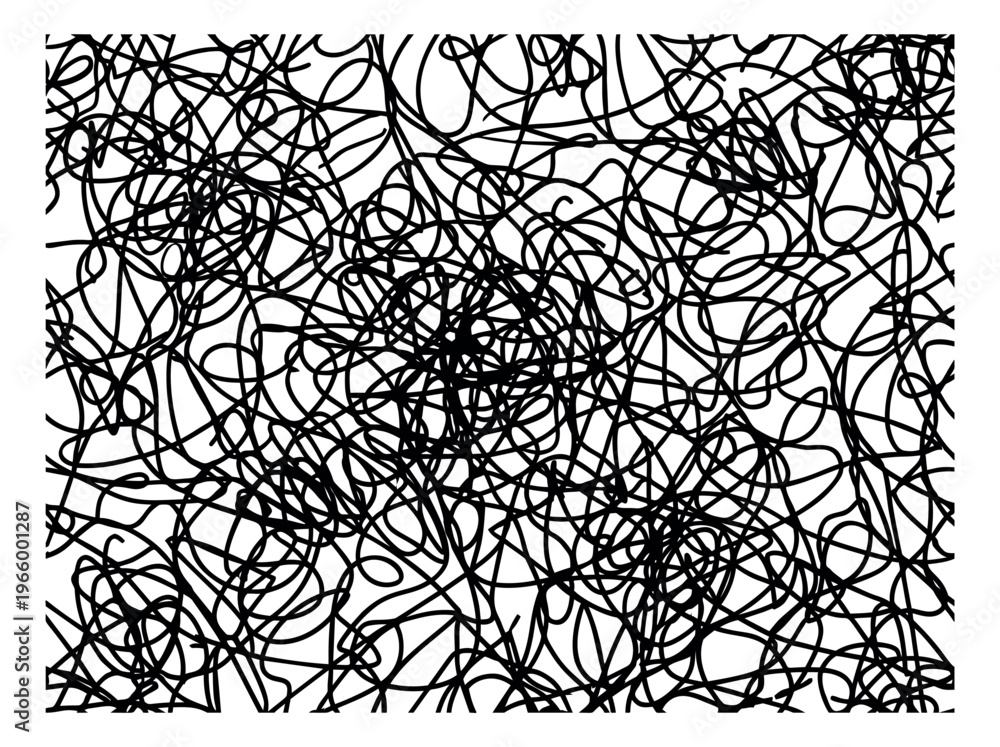 Obraz premium Sketch illustration of abstract scribble pattern depicting chaotic tangled lines for background and texture design
