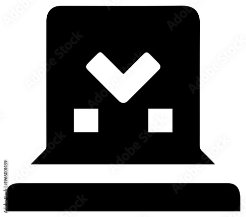 Solid black filled icon of a collection statute expiration symbol on a white background representing business and technology concepts