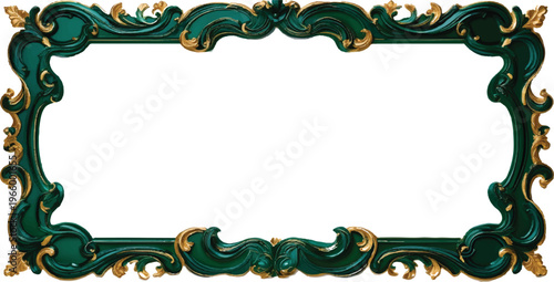 Vintage floral gold ornament border and ornate leaf design element vector illustration of an antique frame with clipping path isolated on white background for wedding invitation art decoration