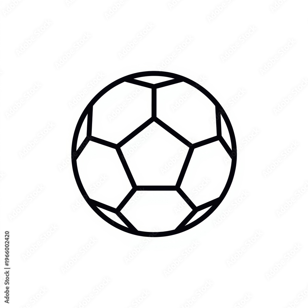 Fototapeta premium Classic black and white illustration of a traditional soccer ball pattern isolated on white background
