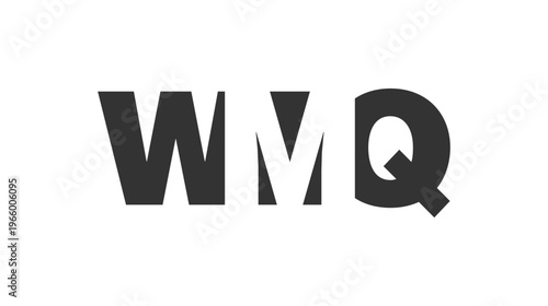 WMQ logo design. Initial letter W M Q bold font style for tech startups, consulting, corporate branding. Creative company name, headlines typography identity, trendy logotype.