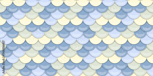 Serene pastel blue and cream fish scale pattern.  Perfect for website backgrounds, textiles, or branding projects seeking a calming, elegant, and subtly textured design.