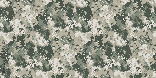 Abstract digital camouflage pattern.  Versatile background ideal for military, tactical, or fashion designs.  Subtle yet striking, this seamless texture offers a modern aesthetic for various projects.