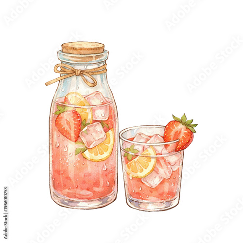 Strawberry Iced Lemonade Clipart