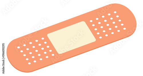 Flat illustration of a adhesive bandage depicting a medical plaster strip for healthcare and first aid design