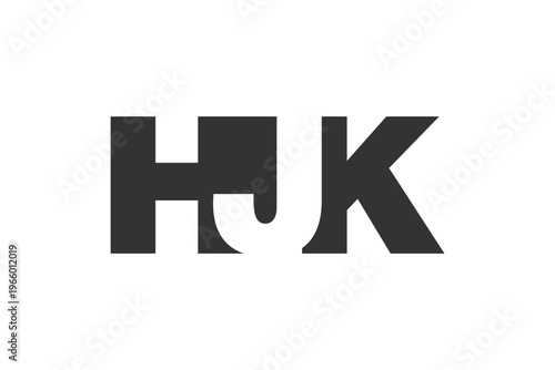 HJK logo design. Initial letter H J K bold font style for tech startups, consulting, corporate branding. Creative company name, headlines typography identity, trendy logotype.