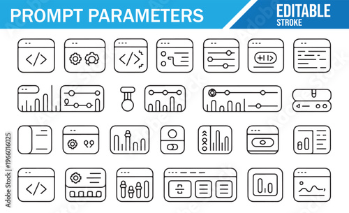 Prompt Parameters Icons with AI Settings and Machine Learning Controls