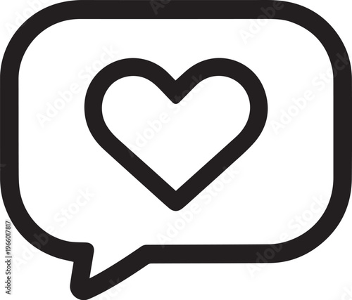 A minimalist icon captures the essence of love and communication, a heartfelt message conveyed within a modern outline. 