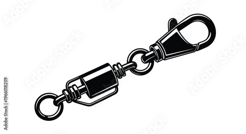 Detailed illustration of a fishing swivel a connecting tool silhouette