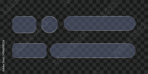 Gray rectangular and oval text boxes on a transparent background box rectangle label button interface.  Resizable and Editable. EPS, 10.