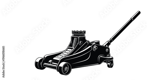 Detailed illustration of a car jack showcasing its mechanical design silhouette