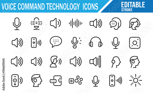 Voice Technology Illustration Featuring AI Assistant, Audio Signals and Smart Controls