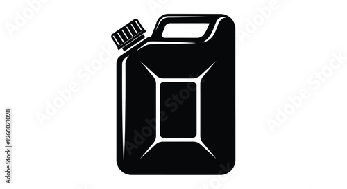 Black jerrycan container a bold graphic representation silhouette