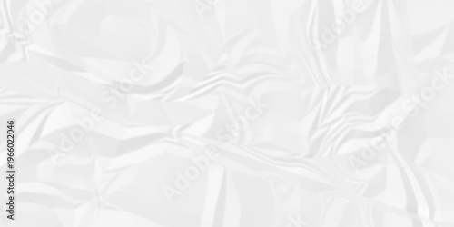 Crumple crushed white paper obsolete rumple craft design. wrinkle ripped cardboard crumple aged closeup recycled document grunge paper background.