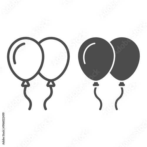 Simple illustration of two pairs of balloons in contrasting styles