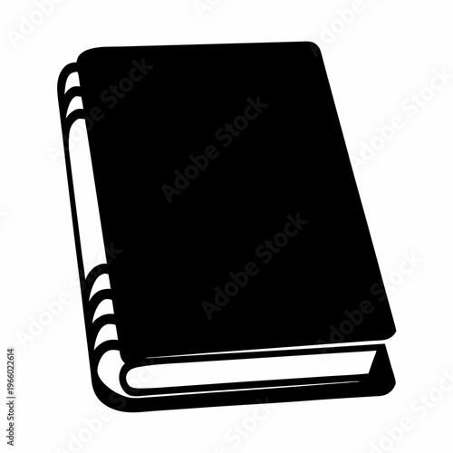 Black hardcover book on white background representing knowledge and education resource