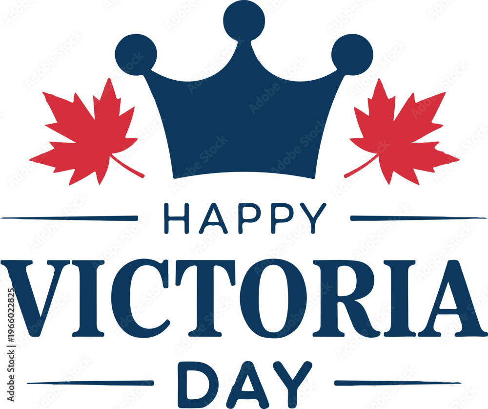 Obraz premium Victoria Day Greeting with Classic Maple Leaf.