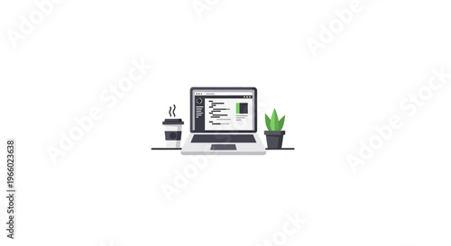 A laptop computer on a desk.