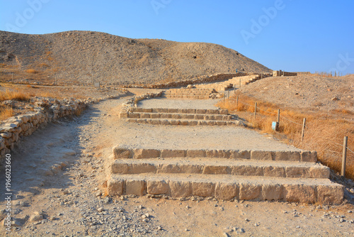 Dwelling foundations unearthed at Tell es-Sultan in Jericho. Archaeologists have unearthed the remains of more than 20 successive settlements in Jericho