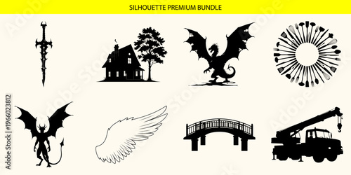 Collection of various iconic silhouettes