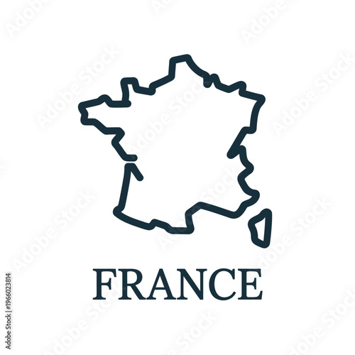 Outline of france with the country s name displayed below it