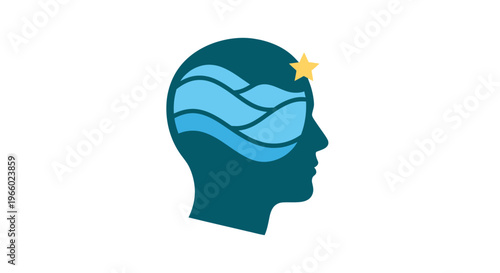 a blue head with a star on it.