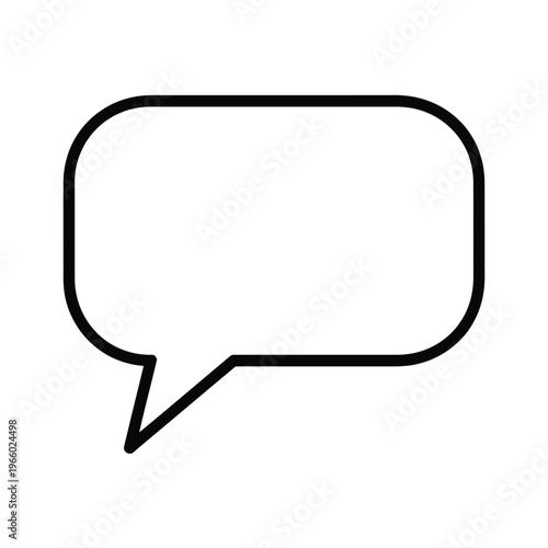 Simple black outline of a speech bubble isolated on a white background