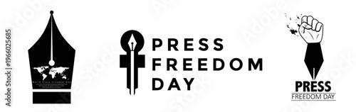 A collection of logos and symbols for Press Freedom Day