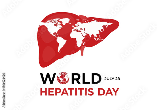 World hepatitis day concept with liver and world map