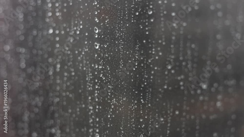 Rain On Window In A City