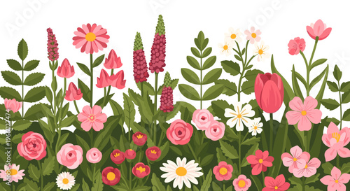 A vibrant and cheerful floral illustration, perfect for adding a touch of spring or summer to websites, packaging, or marketing materials. Evokes feel